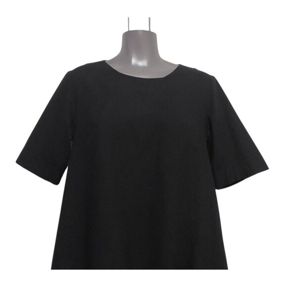 Luna Luz Black Bubble Hem Cotton Dress Sculptural Silhouette - Picture 4 of 11